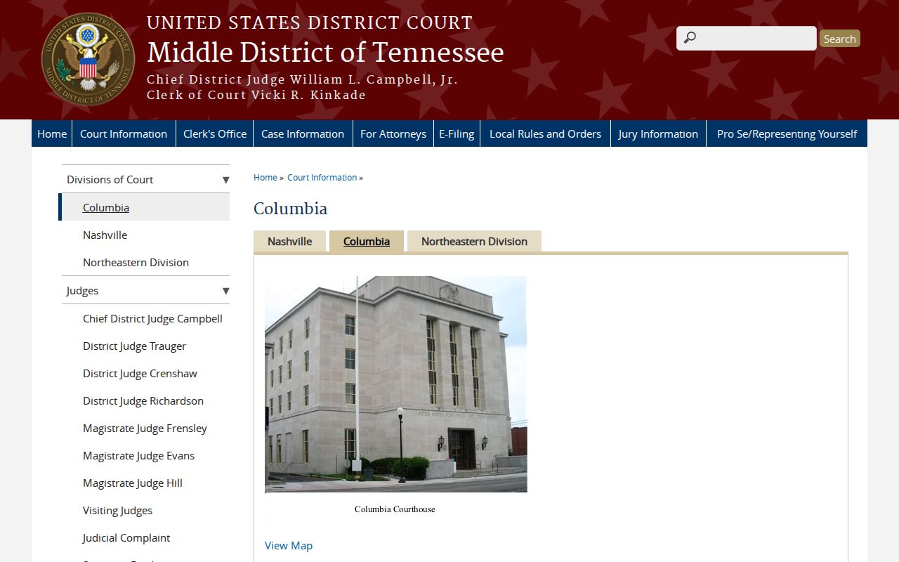 Lawrence County court schedule federal Columbia sessions