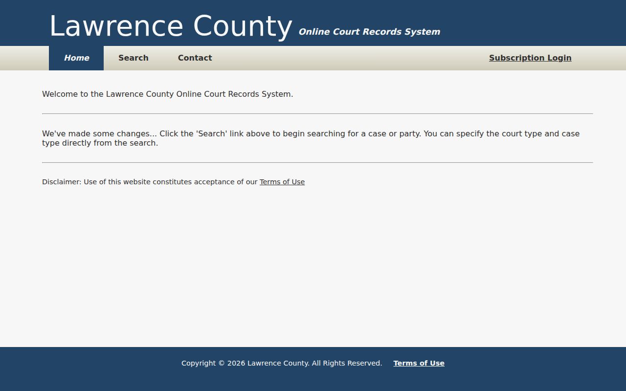 Lawrence County court docket online records portal