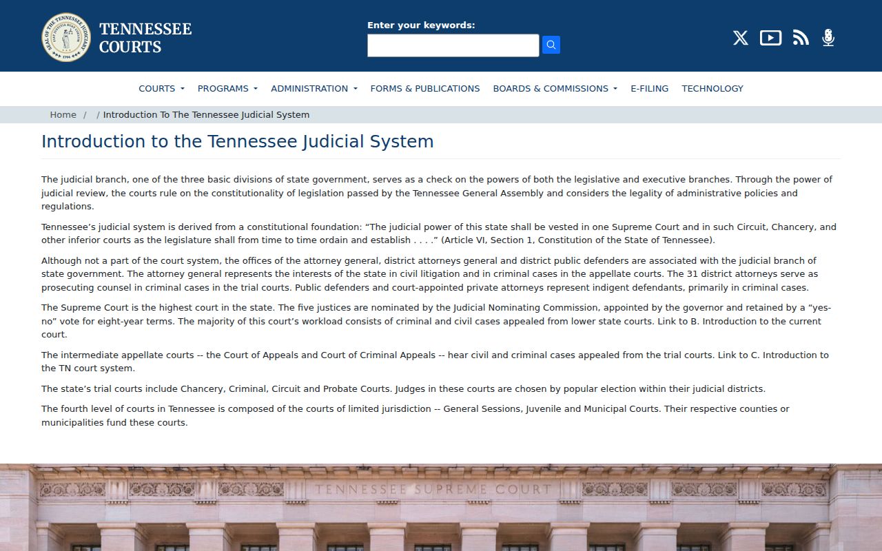 Tennessee structure for Lawrence County court docket routing